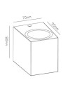 KANDANCHU * APLIQUE EXTERIOR CUAD. 1L*GU10 NEGRO